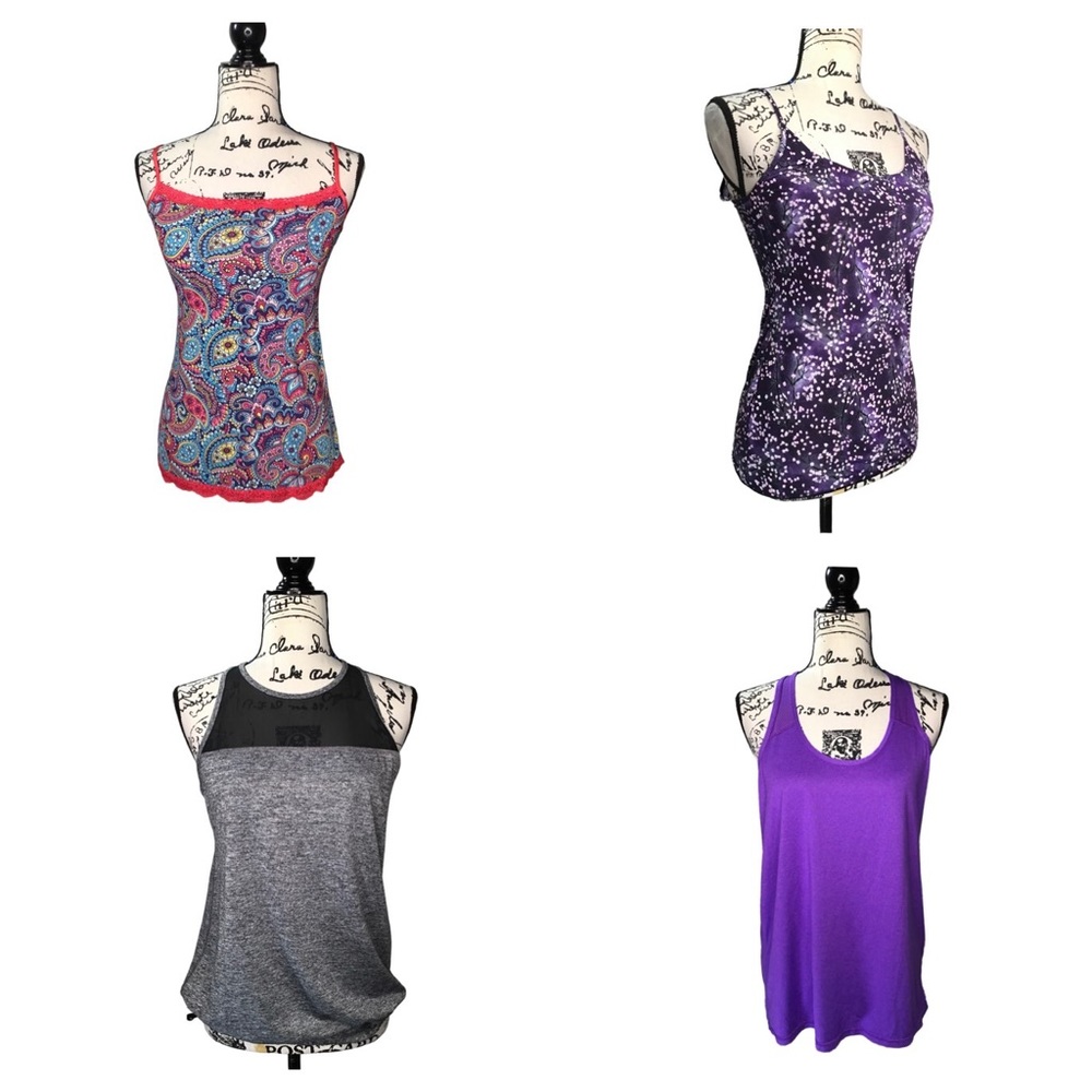 Jockey, Champion, Exersion - (4) Workout Athletic Tank Top Set - size Medium